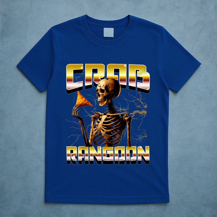 Funny Crab Rangoon Bootleg Rap Aesthetic Goons Meme Skeleton T-Shirt