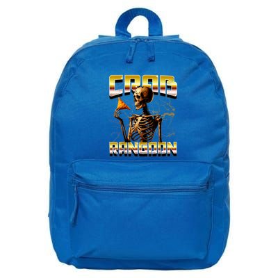 Funny Crab Rangoon Bootleg Rap Aesthetic Goons Meme Skeleton 16 in Basic Backpack
