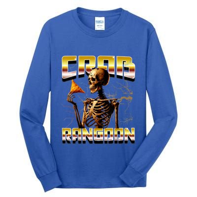 Funny Crab Rangoon Bootleg Rap Aesthetic Goons Meme Skeleton Tall Long Sleeve T-Shirt