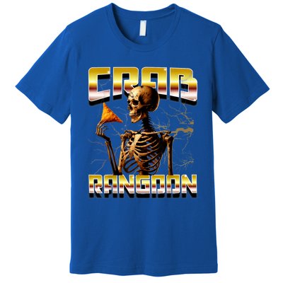 Funny Crab Rangoon Bootleg Rap Aesthetic Goons Meme Skeleton Premium T-Shirt