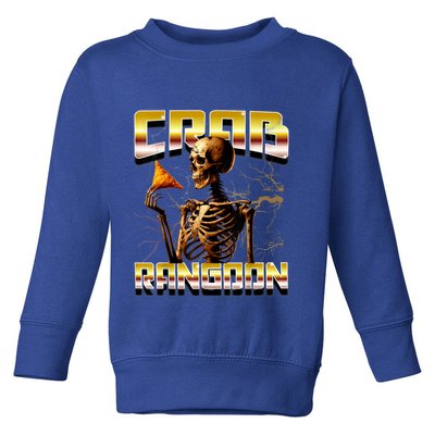 Funny Crab Rangoon Bootleg Rap Aesthetic Goons Meme Skeleton Toddler Sweatshirt