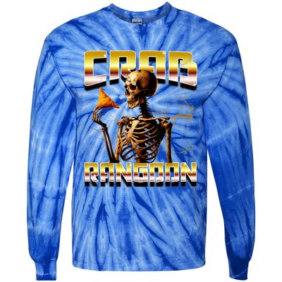 Funny Crab Rangoon Bootleg Rap Aesthetic Goons Meme Skeleton Tie-Dye Long Sleeve Shirt