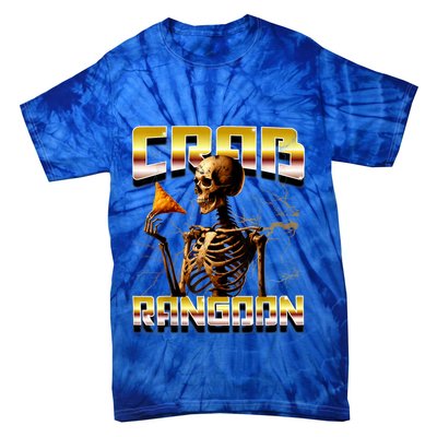 Funny Crab Rangoon Bootleg Rap Aesthetic Goons Meme Skeleton Tie-Dye T-Shirt
