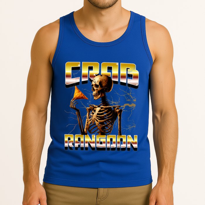 Funny Crab Rangoon Bootleg Rap Aesthetic Goons Meme Skeleton Tank Top