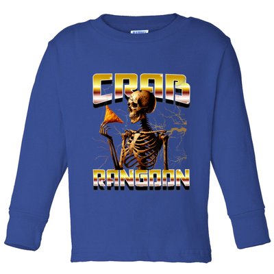 Funny Crab Rangoon Bootleg Rap Aesthetic Goons Meme Skeleton Toddler Long Sleeve Shirt