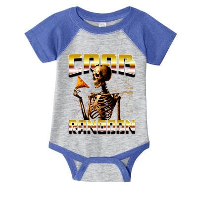 Funny Crab Rangoon Bootleg Rap Aesthetic Goons Meme Skeleton Infant Baby Jersey Bodysuit