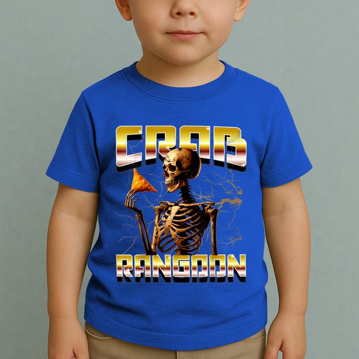 Funny Crab Rangoon Bootleg Rap Aesthetic Goons Meme Skeleton Toddler T-Shirt