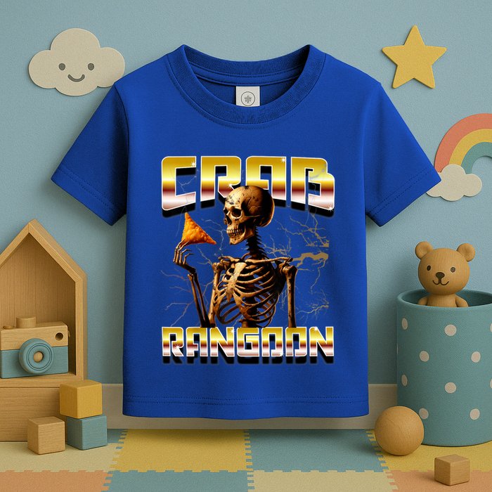 Funny Crab Rangoon Bootleg Rap Aesthetic Goons Meme Skeleton Toddler T-Shirt