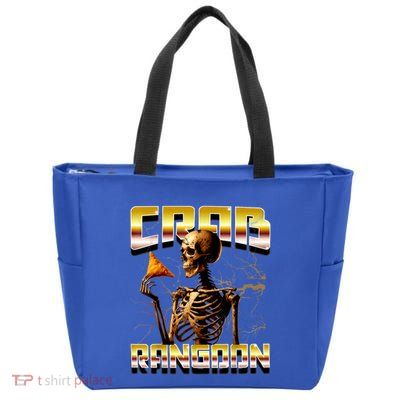 Funny Crab Rangoon Bootleg Rap Aesthetic Goons Meme Skeleton Zip Tote Bag
