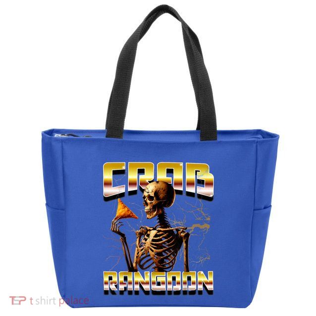 Funny Crab Rangoon Bootleg Rap Aesthetic Goons Meme Skeleton Zip Tote Bag