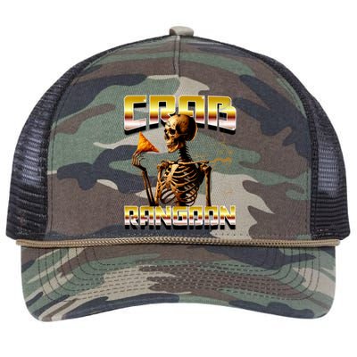 Funny Crab Rangoon Bootleg Rap Aesthetic Goons Meme Skeleton Retro Rope Trucker Hat Cap