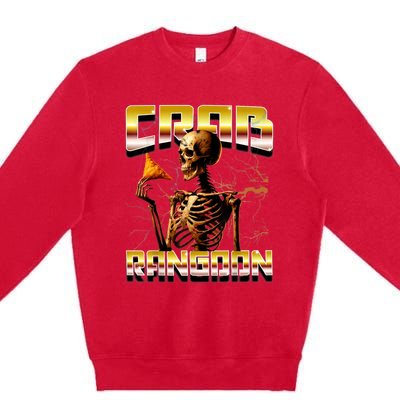 Funny Crab Rangoon Bootleg Rap Aesthetic Goons Meme Skeleton Premium Crewneck Sweatshirt