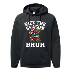 Funny Christmas Rizzmas Santa Xmas Rizz The Season Bruh Performance Fleece Hoodie