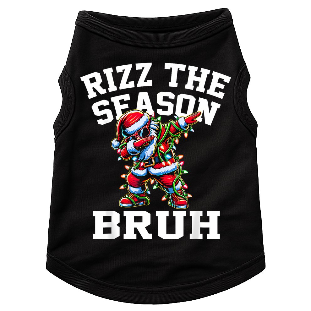 Funny Christmas Rizzmas Santa Xmas Rizz The Season Bruh Doggie Tank