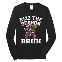 Funny Christmas Rizzmas Santa Xmas Rizz The Season Bruh Long Sleeve Shirt