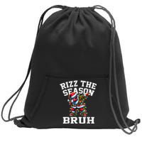 Funny Christmas Rizzmas Santa Xmas Rizz The Season Bruh Sweatshirt Cinch Pack Bag