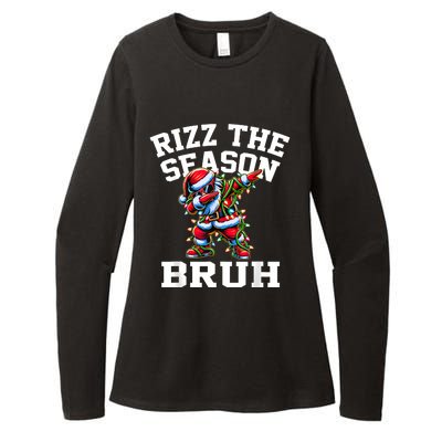 Funny Christmas Rizzmas Santa Xmas Rizz The Season Bruh Womens CVC Long Sleeve Shirt