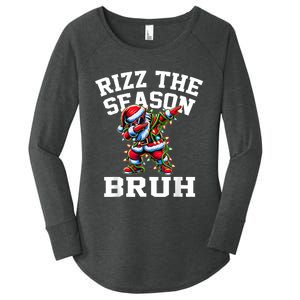 Funny Christmas Rizzmas Santa Xmas Rizz The Season Bruh Women's Perfect Tri Tunic Long Sleeve Shirt