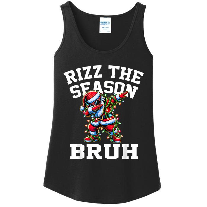 Funny Christmas Rizzmas Santa Xmas Rizz The Season Bruh Ladies Essential Tank