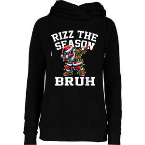 Funny Christmas Rizzmas Santa Xmas Rizz The Season Bruh Womens Funnel Neck Pullover Hood