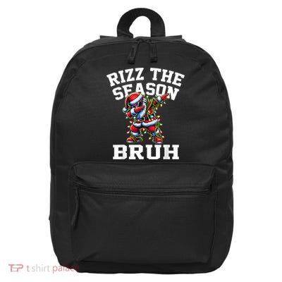 Funny Christmas Rizzmas Santa Xmas Rizz The Season Bruh 16 in Basic Backpack