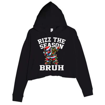 Funny Christmas Rizzmas Santa Xmas Rizz The Season Bruh Crop Fleece Hoodie