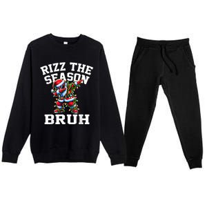 Funny Christmas Rizzmas Santa Xmas Rizz The Season Bruh Premium Crewneck Sweatsuit Set