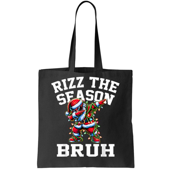 Funny Christmas Rizzmas Santa Xmas Rizz The Season Bruh Tote Bag