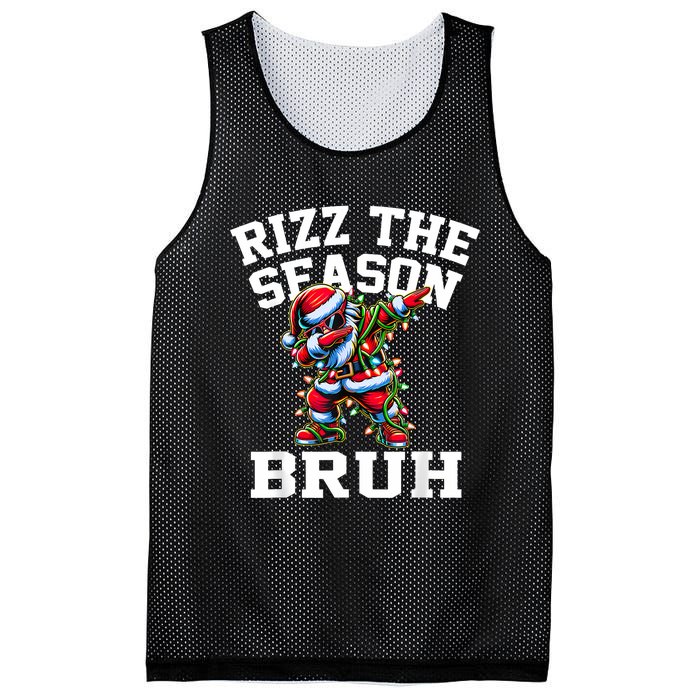 Funny Christmas Rizzmas Santa Xmas Rizz The Season Bruh Mesh Reversible Basketball Jersey Tank