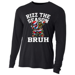 Funny Christmas Rizzmas Santa Xmas Rizz The Season Bruh Cooling Performance Long Sleeve Crew