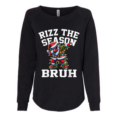 Funny Christmas Rizzmas Santa Xmas Rizz The Season Bruh Womens California Wash Sweatshirt