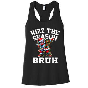 Funny Christmas Rizzmas Santa Xmas Rizz The Season Bruh Women's Racerback Tank