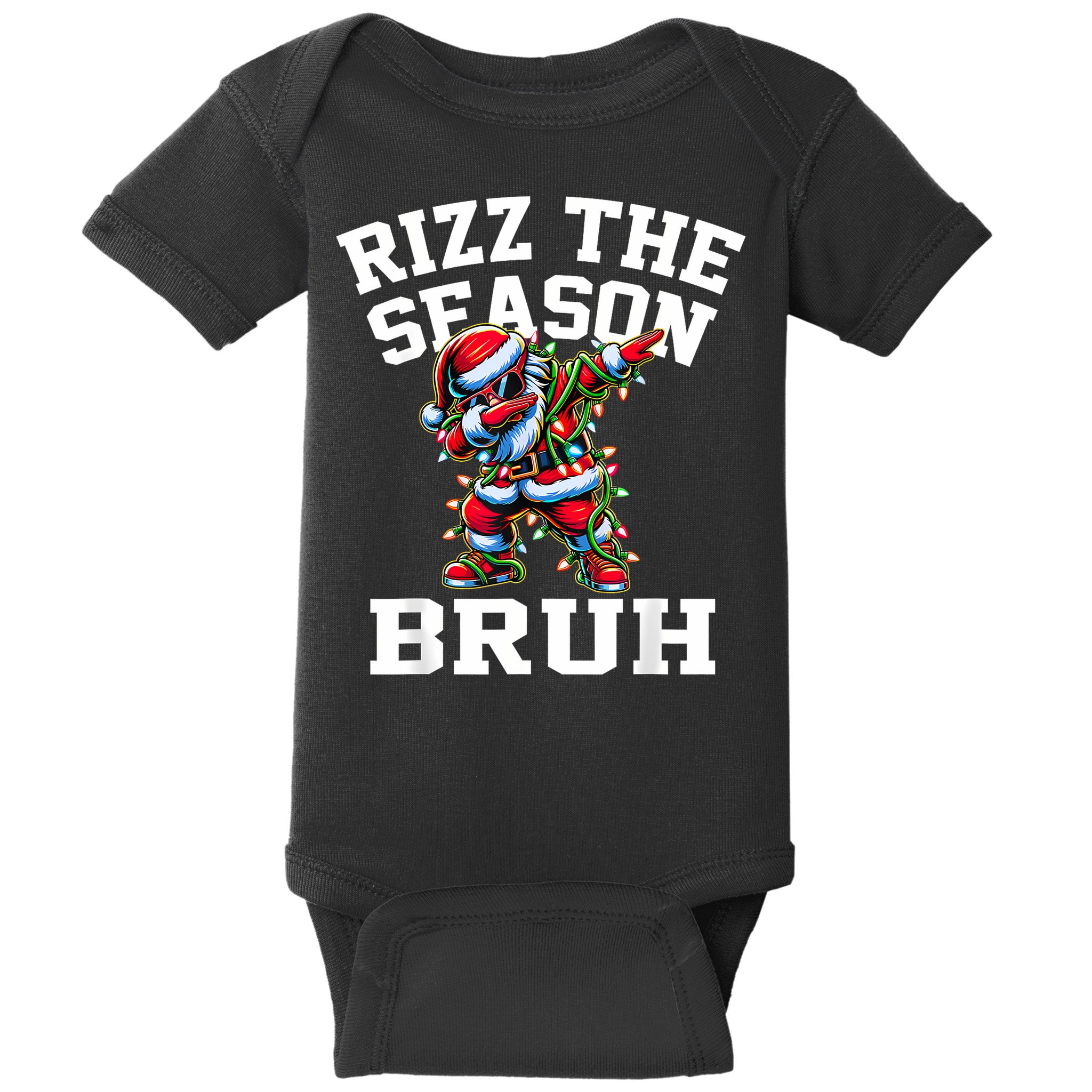 Funny Christmas Rizzmas Santa Xmas Rizz The Season Bruh Baby Bodysuit