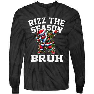 Funny Christmas Rizzmas Santa Xmas Rizz The Season Bruh Tie-Dye Long Sleeve Shirt