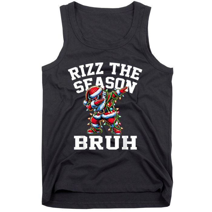 Funny Christmas Rizzmas Santa Xmas Rizz The Season Bruh Tank Top