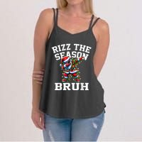 Funny Christmas Rizzmas Santa Xmas Rizz The Season Bruh Women's Strappy Tank