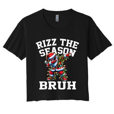 Funny Christmas Rizzmas Santa Xmas Rizz The Season Bruh Women's Crop Top Tee