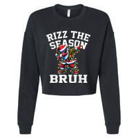 Funny Christmas Rizzmas Santa Xmas Rizz The Season Bruh Cropped Pullover Crew