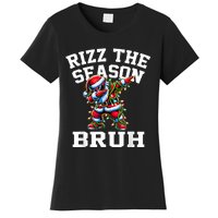 Funny Christmas Rizzmas Santa Xmas Rizz The Season Bruh Women's T-Shirt