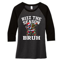 Funny Christmas Rizzmas Santa Xmas Rizz The Season Bruh Women's Tri-Blend 3/4-Sleeve Raglan Shirt