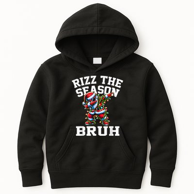 Funny Christmas Rizzmas Santa Xmas Rizz The Season Bruh Kids Hoodie