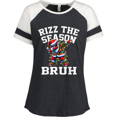 Funny Christmas Rizzmas Santa Xmas Rizz The Season Bruh Enza Ladies Jersey Colorblock Tee