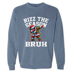 Funny Christmas Rizzmas Santa Xmas Rizz The Season Bruh Garment-Dyed Sweatshirt