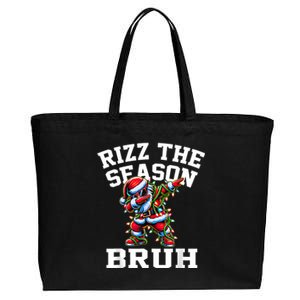 Funny Christmas Rizzmas Santa Xmas Rizz The Season Bruh Cotton Canvas Jumbo Tote