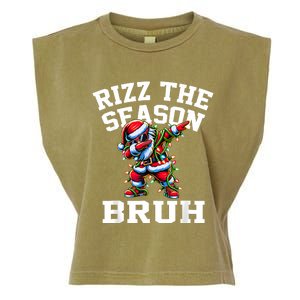 Funny Christmas Rizzmas Santa Xmas Rizz The Season Bruh Garment-Dyed Women's Muscle Tee