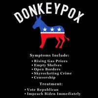 Funny Conservative Republican Anti Biden Donkeypox Womens T-Shirt