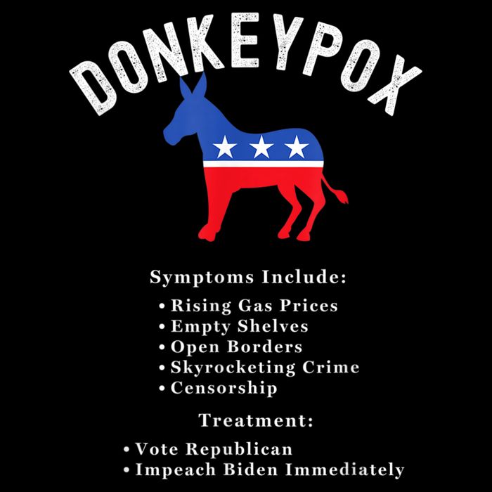 Funny Conservative Republican Anti Biden Donkeypox Womens T-Shirt