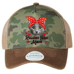 Funny Cute Russian Blue Mom Tee Cat Mom Mothers Day For Funny Legacy Tie Dye Trucker Hat