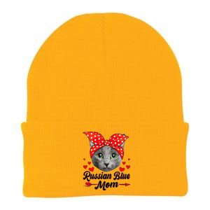 Funny Cute Russian Blue Mom Tee Cat Mom Mothers Day For Funny Knit Cap Winter Beanie