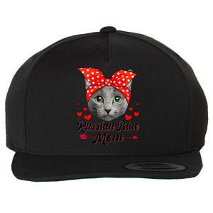 Funny Cute Russian Blue Mom Tee Cat Mom Mothers Day For Funny Wool Snapback Cap